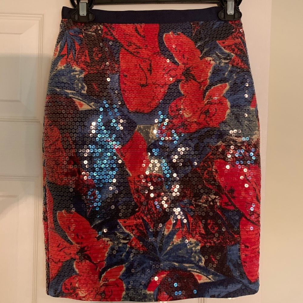 NWT Anthropologie sequin floral skirt